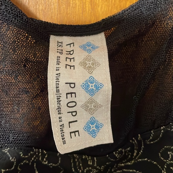 Free People Black and Gold Mini Dress - Picture 5 of 5